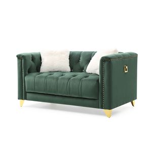 Ussell velluto verde tappezzeria con ciuffo elegante divano salotto - Product Image 2