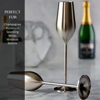 Copas de vino de copa de champán de color cristal sin tallo de acero inoxidable para fiestas de venta premium a granel