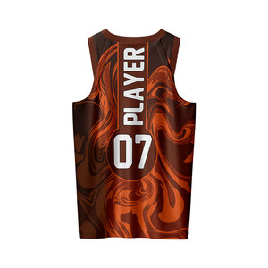 ชุดเสื้อและกางเกงบาสเก็ตบอลพิมพ์ลายแบบ W4G Heat Transfer ผลิตจากโพลีเอสเตอร์ 100% ระบายอากาศได้ดี ซับเหงื่อ แห้งเร็ว คอกลม - Product Image 3