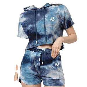 <b>Women's</b> Activewear Gym Clothing Solid Lace Hoodie Shorts Set 100% Cotton Customized Size Two Piece Outfit <b>for</b> Everyday Comfort - Product Image 4