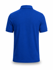 Camiseta de Manga Corta Azul Rey para Hombre, Tejido de Poliéster/Algodón, Transpirable, Estilo Casual, Logotipo Personalizado Bordado en la Parte Delantera - Product Image 3