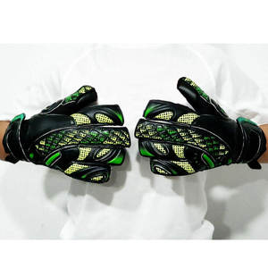 Gants de gardien de but de football en cuir de haute qualité professionnels, en caoutchouc naturel antidérapant, protection des doigts, personnalisables - Product Image 2