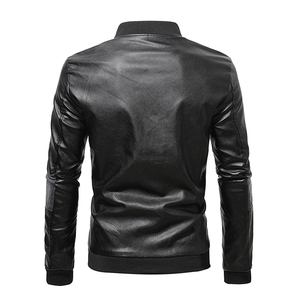 Chaqueta de cuero genuino de piel de oveja para hombre, chaqueta de motociclista, chaqueta de cuero multicolor para hombre - Product Image 2