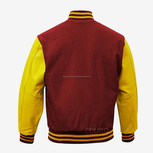 Haute qualité Letterman veste hommes Versity vestes laine 100% cuir véritable hiver Design personnalisé et coloré et noir Letterman - Product Image 2