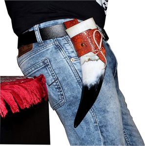 Cuerno de Buey Auténtico de Gran Tamaño, Estilo Vikingo, Simple, Personalizado, de Forma Natural, con Funda de Cuero, para Cerveza, Vino, Estilo Náutico - Product Image 2