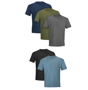 Camiseta de Algodón para Hombre, Corte Regular, Color Sólido, Manga Corta, Cuello Redondo, Estilo Casual, Tejido de Punto Liso - Product Image 1