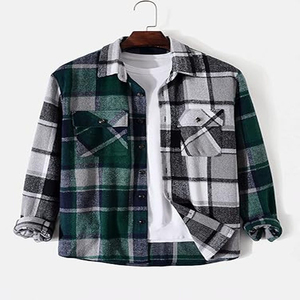 Nueva Camisa de Franela Casual de Verano con Botones, Estilo Personalizado con Logotipo, Corte Cuadrado, Manga Larga, 100% Algodón, Transpirable, de Secado Rápido, con Botones de Cuerno - Product Image 2