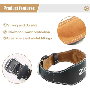 Ceinture de musculation en cuir premium avec boucle à ardillon, ceinture de soutien lombaire robuste pour entraînement de force, fabrication OEM - Product Image 2