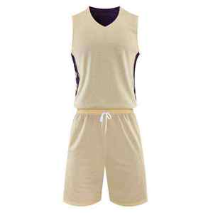 Ensemble de maillot de basket sans manches pour homme, respirant en maille, débardeur col en V et short avec cordon de serrage, couleur unie, tenue de sport d'été - Product Image 1
