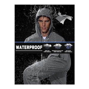 Mens Rain Suit Waterproof Rain <b>Jacket</b> with Rain Pants 2 Piece Set Lightweight <b>Packable</b> Raincoat with Hood Casual Outdoor <b>Jacket</b> - Product Image 4