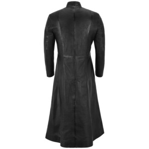 Manteau inspiré du film MATRIX RELOADED, 100% cuir Napa souple véritable, manteau long noir en cuir véritable pour homme - Product Image 3