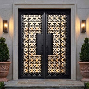 Royal Luxury Hand-forged Iron Entrance Gate Rust-Resistant Easy Assembly Modern Arched Design Decorative Patterned <b>Frame</b> <b>Swing</b> - Product Image 3