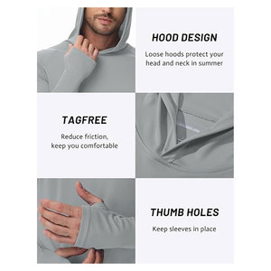 Sweat-shirt à capuche léger personnalisé pour homme, idéal pour l'entraînement, le golf et la gym, respirant, séchage rapide, évacuation de l'humidité - Product Image 5