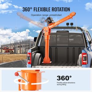 Gru a braccio per pickup elettrico con capacità di 2200 libbre e verricello da 6000 libbre, pieghevole e con struttura in acciaio - Product Image 5