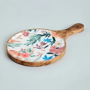 Indian Handmade Wood Enamel Platter <b>Decorative</b> Serving Tray Home Decor Gift Wholesale - Product Image 3