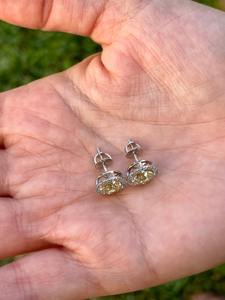 Pendientes de Diamante Amarillo de Laboratorio de 1.60ct, Corte Redondo, con Halo, en Oro Blanco, Diamantes Amarillos Brillantes, Joyería Fina y Elegante - Product Image 5