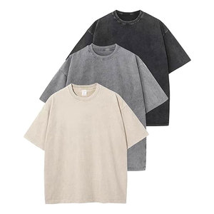 T-shirts Oversize Homme Vintage Coupe Ample Manches Courtes Décontracté Streetwear Ample Délavé Unisexe Hauts Confortables en Coton Quotidien - Product Image 1