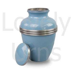 โกศบรรจุอัฐิสีฟ้าอ่อนขนาดใหญ่  โกศโลหะสำหรับงานศพและอนุสรณ์  โกศสำหรับบรรจุอัฐิของผู้ใหญ่  โรงงานผู้ผลิตและจำหน่ายแบบ OEM ODM - Product Image 4