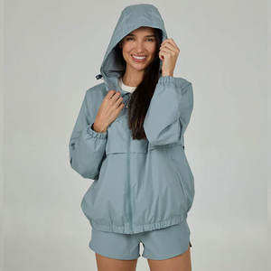 Ensemble 2 pièces coupe-vent et short de qualité supérieure, vente en gros, faible MOQ, fabrication sur mesure, ensembles coupe-vent brodés à fermeture éclair - Product Image 2