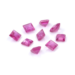 Rubis naturels de Bangkok, carrés calibrés de 4 mm, pierres précieuses de rubis naturelles facettées, prêtes à l'emploi pour la fabrication de bijoux - Product Image 4