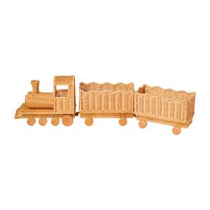 Wholesale Charming <b>Rattan</b> Train Set Woven Wicker Train Decor Accent For <b>Dining</b> <b>Table</b> Restaurant And Party Decoration - Product Image 1