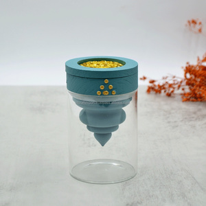 Diseño árabe Mabkhar acabado polaco forma redonda marrón acrílico madera quemador de incienso incensario para el hogar Eid Ramadán - Product Image 3