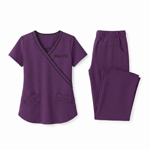 Ensemble de blouses médicales pour femmes, couleur violette, haut à col en V et pantalon, uniforme d'hôpital, vêtements de travail médicaux pour infirmières et professionnels de la santé - Product Image 4