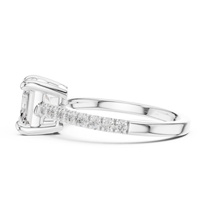 แหวนเพชรทรง Asscher คุณภาพเยี่ยม เพาะเลี้ยงในห้องปฏิบัติการ ได้รับการรับรองจาก GRA ทองคำขาว 14K แหวนวันครบรอบ ราคาสมเหตุสมผล - Product Image 2