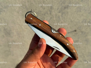 Factory Direct Best Price Folding Pocket Knife Carbon Steel Blade Wooden Handle Everyday Carry Camping Survival Knife OEM ODM - Product Image 5