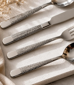 Creative Metal Stainless Steel Flatware <b>Cutlery</b> <b>Set</b> Mirror Polish 4 Pcs Premium Quality Flatware <b>Sets</b> For Restaurant Supplies - Product Image 5