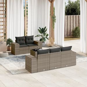 Ensemble de canapés de jardin en rotin gris foncé, mobilier d'extérieur, coussins imperméables, design contemporain - Product Image 1