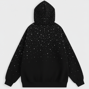 Sweat à capuche personnalisé avec strass unisexe, sweat à capuche en coton molletonné de haute qualité avec strass personnalisés pour hommes - Product Image 6