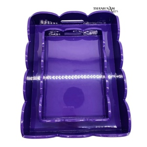 ถาดเสิร์ฟทำจากไม้ไผ่ทำมือของตกแต่งที่เป็นมิตรต่อสิ่งแวดล้อมสำหรับเครื่องครัวทรงสี่เหลี่ยมร่วมสมัยสัมผัสได้ในสไตล์เวียดนาม - Product Image 3