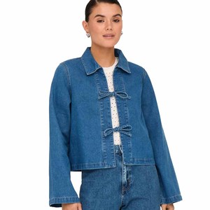 Veste en jean pour femme à manches longues, couleur unie, style décontracté à nouer, en coton délavé, style printemps - Product Image 4