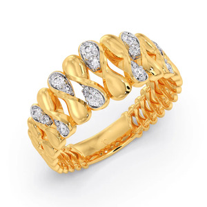 แหวนทองคำประดับเพชรแบบอินฟินิตี้ทวิสต์ - Product Image 2