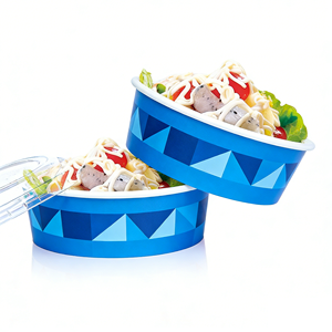 Bol à salade et à soupe en papier kraft biodégradable imprimé sur mesure, résistant à la graisse, de qualité alimentaire, pour les plats à emporter - Product Image 2