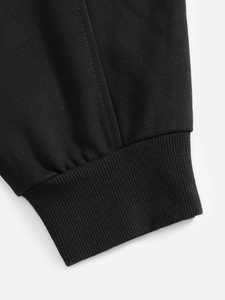 Sudadera con capucha de cremallera completa para hombre, con pedrería brillante y bolsillos con pedrería, estilo urbano, oversize, proveedor OEM - Product Image 3