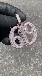 Collar con Colgante de Número Grande de Dos Tonos Personalizado, Chapado en Oro, Joyería Hip Hop para Cumpleaños - Product Image 3