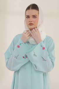 Muslim Dubai Islamic Clothing Abaya Designs Floral Embroidery Hijab Abaya <b>Set</b> <b>Modest</b> Open Abaya Women Muslim Dress - Product Image 5