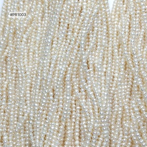 Perles d'eau douce rondes entièrement percées de 2,75 à 3,25 mm, 10 bouquets, 416 rangs, 4106,95 ct, perles en vrac de couleur blanche pour la fabrication de bijoux - Product Image 4