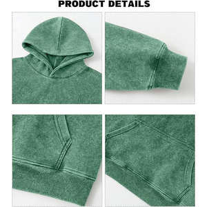 Sudadera con Capucha de Alta Calidad 100% Algodón, Lavado Ácido, Bordada, Estilo Vintage Urbano, Suéter de Invierno con Aspecto Desgastado, Venta al por Mayor - Product Image 5