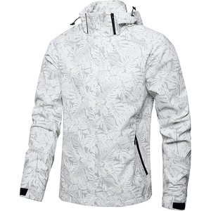 Two Way <b>Zipper</b> <b>Jacket</b> <b>With</b> Chin Guard Ventilation Opening On Back Elastic Waistband Windbreaker <b>Jacket</b> - Product Image 1