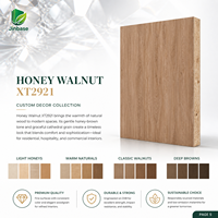 Panneau de bois aggloméré orienté (OSB) mélaminé Jinbase SXT2921 Noyer Miel 18mm E0 1220x2440mm pour la conception d'intérieur moderne