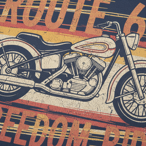 เสื้อยืดคอตตอนพิมพ์ลายมอเตอร์ไซค์ Wholesale Route Freedom Ride สำหรับผู้ชาย แขนสั้น คอกลม ทรงปกติ สวมใส่สบาย - Product Image 6
