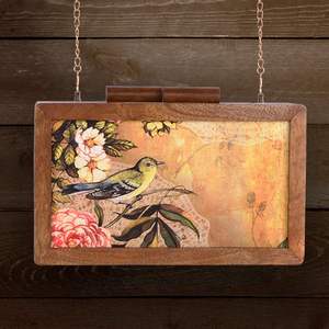Pochette en bois de luxe moderne pour femme, sac à main tendance pour mariages, coffret cadeau de mariage - Product Image 6