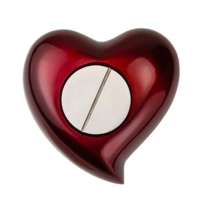 Urne commémorative en aluminium rouge en forme de cœur avec support, petite urne funéraire pour cendres avec support métallique, mini cœur rouge en aluminium - Product Image 5