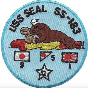 Parche de Tela Bordado Ecológico USS SEAL SS-183, con Diseño de Estrella y Banderas, para Planchar, en Lienzo Circular, Ideal para Regalo - Product Image 1