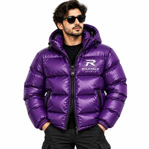 Chaqueta Acolchada con Capucha para Hombre, Unisex, Casual, Resistente al Viento, con Cierre Frontal, Gruesa, de Poliéster, Color Sólido, Corte Regular - Product Image 2