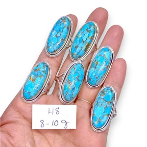 Anillo elegante de plata de ley 925 con piedra preciosa de turquesa azul natural, corte ovalado, joyería bohemia para mujer, anillo de diseño único. - Product Image 5
