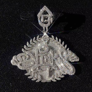 Custom Vintage Iced Out VVS Moissanite Letter <b>Pendant</b> 925 Sterling <b>Silver</b> Hip Hop Men's Custom <b>Initial</b> Jewelry Necklace For Gift - Product Image 4